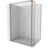Mexen Kioto Duschwand Walk-in 90 x 30 cm, schwarzer Rahmen, gebürstetes Kupfer - 800-090-212-65-70-030