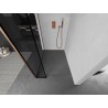 Mexen Kioto Duschwand Walk-in 100 x 30 cm, schwarzer Rahmen, gebürstetes Kupfer - 800-100-212-65-70-030