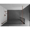 Mexen Kioto Duschwand Walk-in 90 x 30 cm, schwarzer Rahmen, gebürstetes Kupfer - 800-090-212-65-70-030