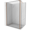 Mexen Kioto Duschwand Walk-in 120 x 30 cm, schwarzer Rahmen, gebürstetes Kupfer - 800-120-212-65-70-030
