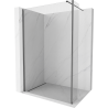 Mexen Kioto Duschabtrennung Walk-in 125 x 40 cm, transparent, gebürstetes Gun Gray - 800-125-212-66-00-040