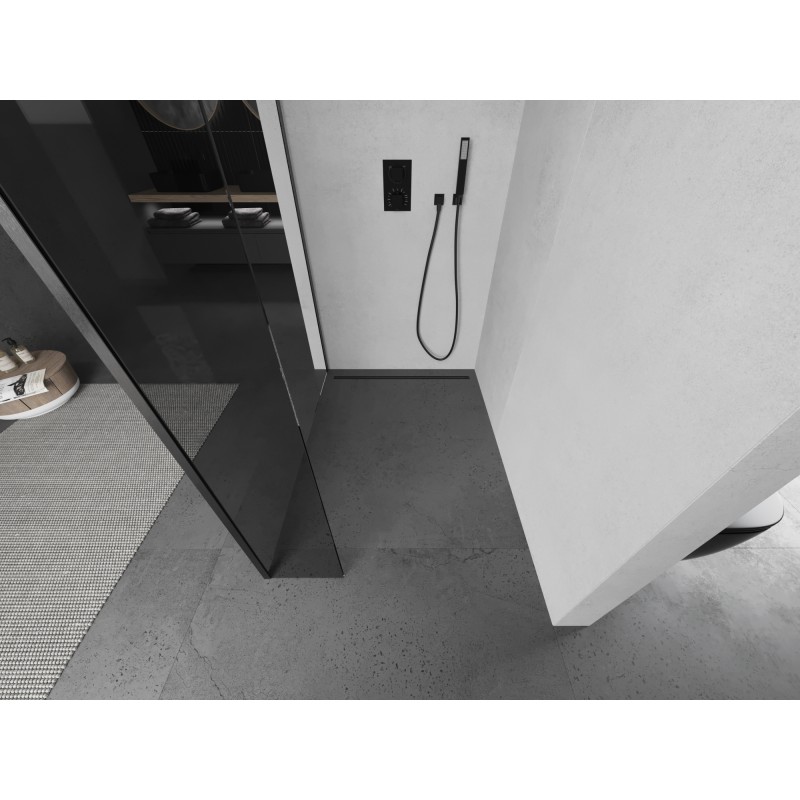 Mexen Kioto Duschwand Walk-in 120 x 40 cm, transparent, gebürstet gun grau - 800-120-212-66-00-040