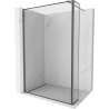 Mexen Kioto Duschwand Walk-in 140 x 30 cm, schwarzer Rahmen, gun gray gebürstet - 800-140-212-66-70-030