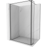 Mexen Kioto Duschwand Walk-in 150 x 30 cm, schwarzer Rahmen, gebürstet gun grau - 800-150-212-66-70-030
