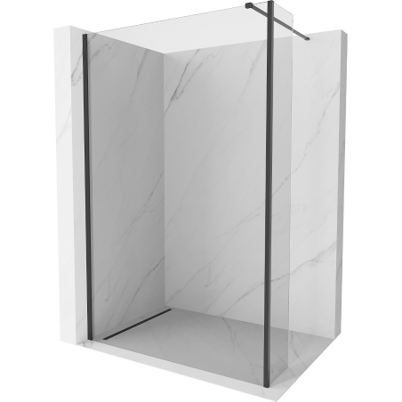 Mexen Kioto Duschwand Walk-in 135 x 30 cm, transparent, schwarz - 800-135-212-70-00-030