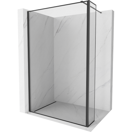 Mexen Kioto Duschwand Walk-in 90 x 30 cm, schwarzer Rahmen, Schwarz - 800-090-212-70-70-030