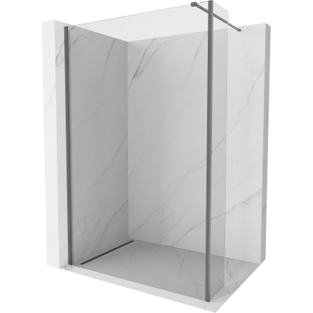 Mexen Kioto Duschwand Walk-in 130 x 40 cm, transparent, Gun Metal - 800-130-212-95-00-040