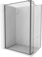 Mexen Kioto Duschwand Walk-in 100 x 30 cm, schwarzer Rahmen, Gun Metal - 800-100-212-95-70-030