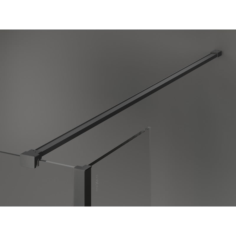 Mexen Kioto Duschwand Walk-in 110 x 30 cm, schwarzer Rahmen, Gun Metal - 800-110-212-95-70-030