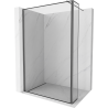 Mexen Kioto Duschwand Walk-in 130 x 30 cm, schwarzer Rahmen, Gun Metal - 800-130-212-95-70-030