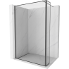 Mexen Kioto Duschwand Walk-in 150 x 30 cm, schwarzer Rahmen, Gun Metal - 800-150-212-95-70-030