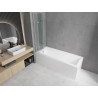 Mexen Cubik Rechteckige Badewanne 160 x 70 cm mit Verkleidung und 3-teiliger 120 cm Duschwand, transparent, chrom