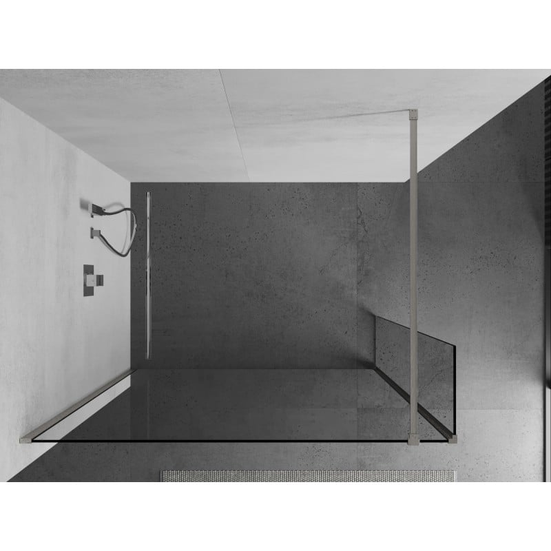 Mexen Kioto Duschwand Walk-in 120 x 30 cm, transparent, gebürsteter Nickel - 800-120-212-97-00-030