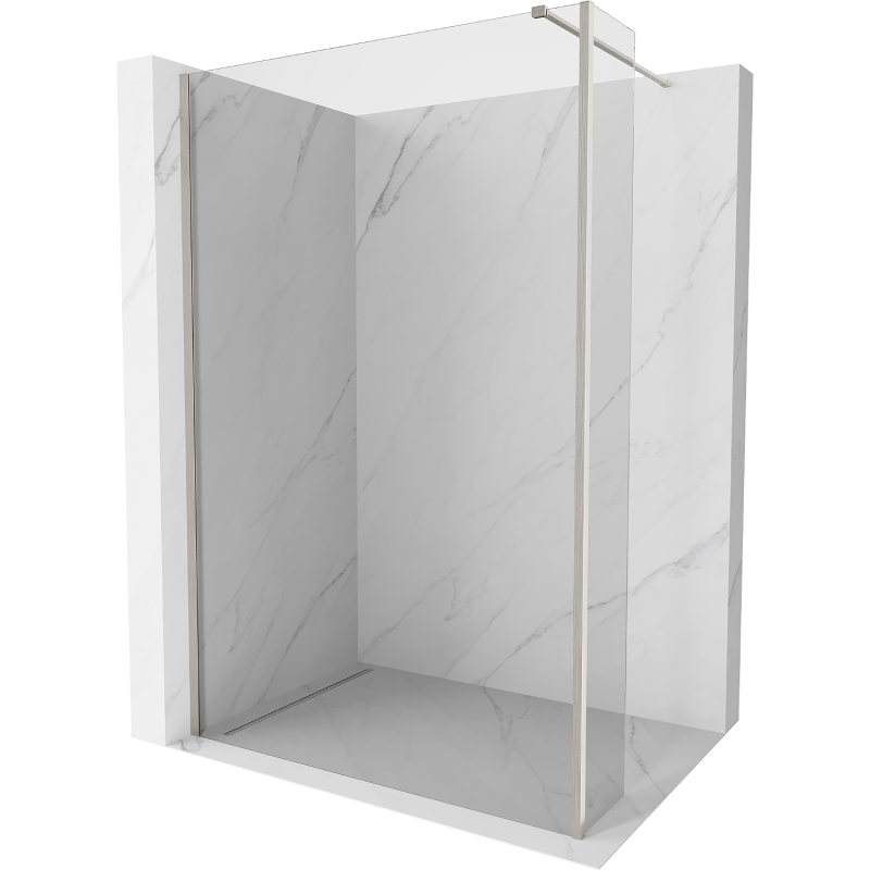 Mexen Kioto Walk-in Duschwand 140 x 30 cm, transparent, gebürsteter Nickel - 800-140-212-97-00-030