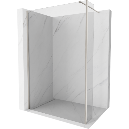 Mexen Kioto Walk-in-Dusche 90 x 40 cm, transparent, gebürstetes Nickel - 800-090-212-97-00-040