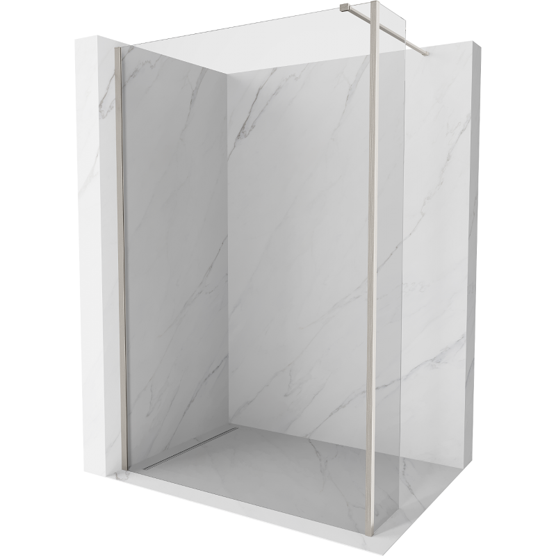 Mexen Kioto Duschwand Walk-in 180 x 40 cm, transparent, gebürsteter Nickel - 800-180-212-97-00-040