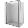 Mexen Kioto Duschwand Walk-in 150 x 30 cm, schwarzer Rahmen, gebürsteter Nickel - 800-150-212-97-70-030