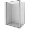 Mexen Kioto Duschwand Walk-in 140 x 40 cm, schwarzer Rahmen, gebürsteter Nickel - 800-140-212-97-70-040