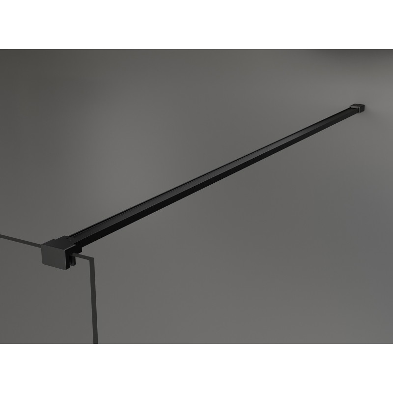 Mexen Kioto freistehende Duschwand 120 x 200 cm, Mattglas 8 mm, schwarz - 800-120-002-70-30