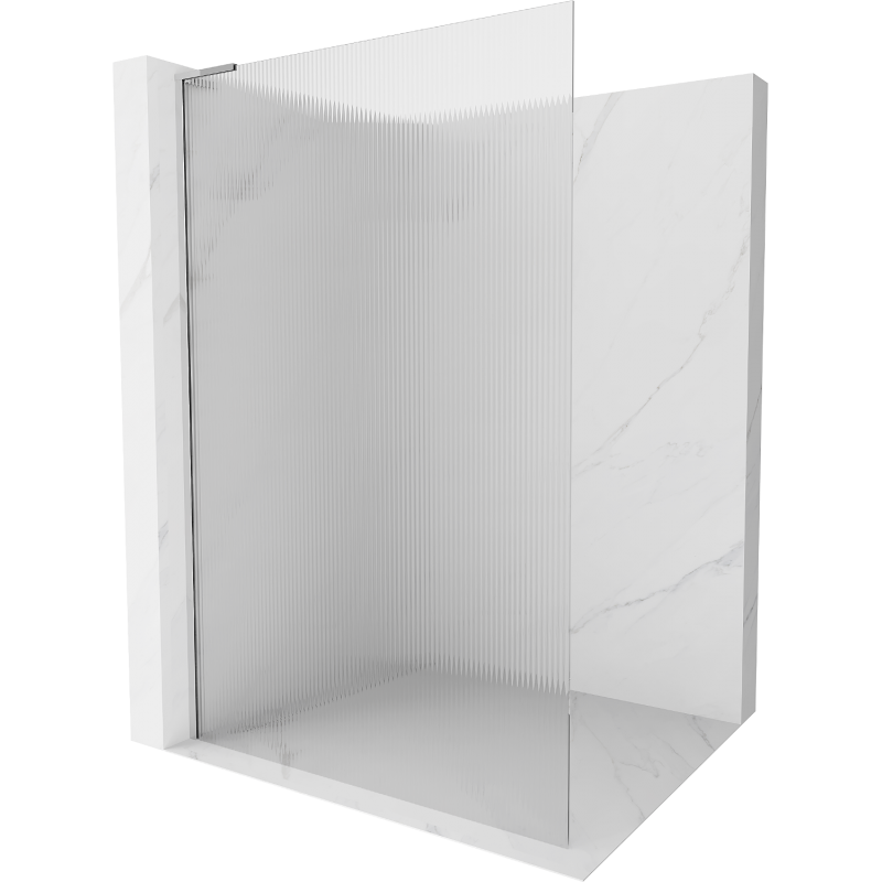 Mexen Kioto L Duschwand Walk-in 90 x 200 cm, Streifen, Chrom - 800-090-103-01-09