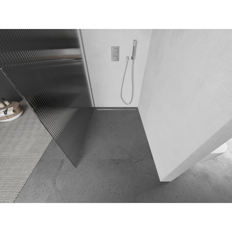 Mexen Kioto L Duschwand Walk-in 120 x 200 cm, Streifen, Chrom - 800-120-103-01-09