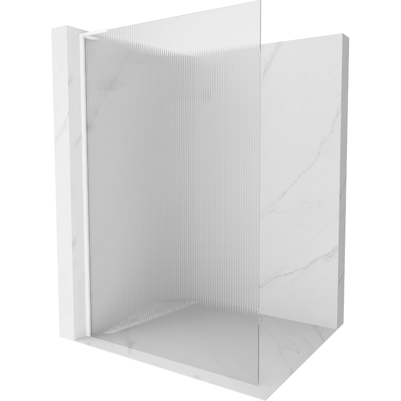 Mexen Kioto L Duschwand Walk-in 70 x 200 cm, Streifen, weiß - 800-070-103-20-09