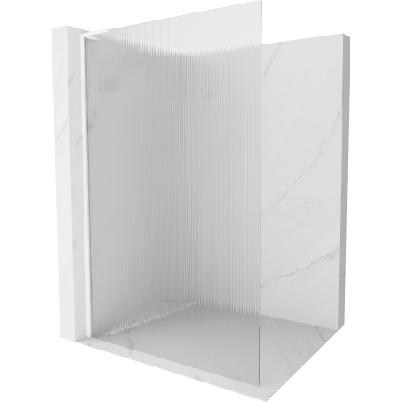 Mexen Kioto L Duschwand Walk-in 80 x 200 cm, Streifen, weiß - 800-080-103-20-09