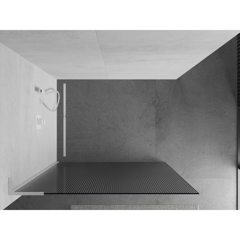 Mexen Kioto L Duschwand Walk-in 80 x 200 cm, Streifen, weiß - 800-080-103-20-09