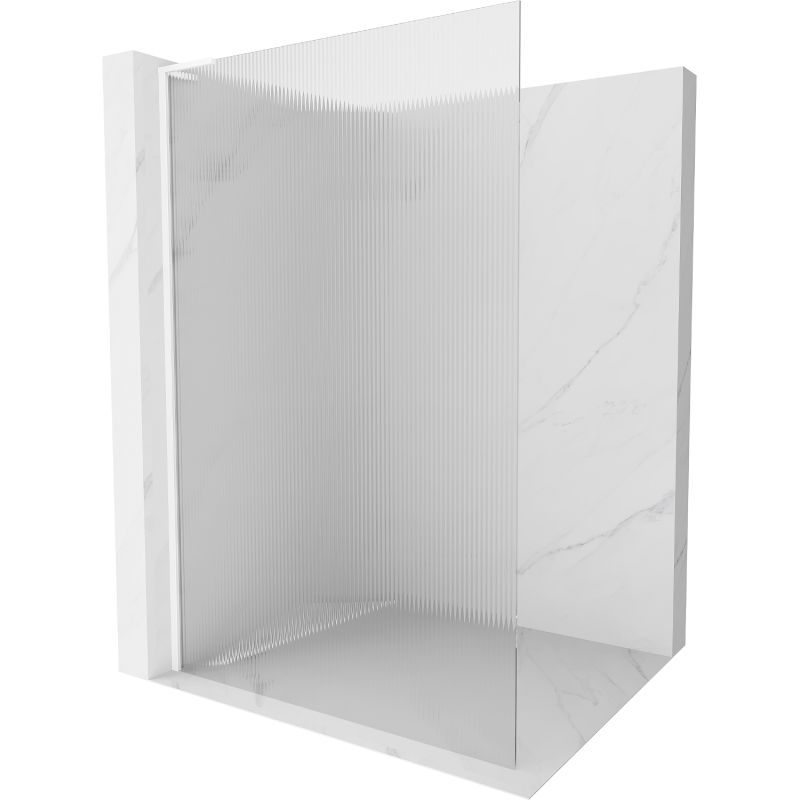 Mexen Kioto L Duschwand Walk-in 100 x 200 cm, Streifenmuster, weiß - 800-100-103-20-09