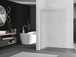 Mexen Kioto L Duschwand Walk-in 120 x 200 cm, Streifen, weiß - 800-120-103-20-09