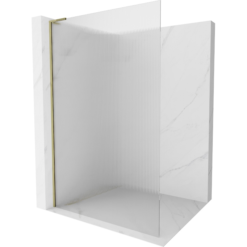 Mexen Kioto L Duschwand Walk-in 120 x 200 cm, Streifen, Gold - 800-120-103-50-09