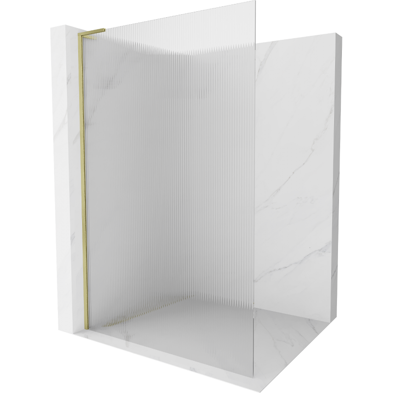 Mexen Kioto L Duschwand Walk-in 80 x 200 cm, Streifen, gebürstetes Gold - 800-080-103-55-09