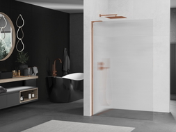 Mexen Kioto L Duschwand Walk-in 100 x 200 cm, Streifen, Roségold - 800-100-103-60-09