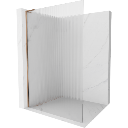 Mexen Kioto L Duschwand Walk-in 110 x 200 cm, Streifen, Roségold - 800-110-103-60-09