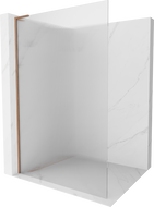Mexen Kioto L Duschwand Walk-in 120 x 200 cm, Streifen, gebürstetes Kupfer - 800-120-103-65-09