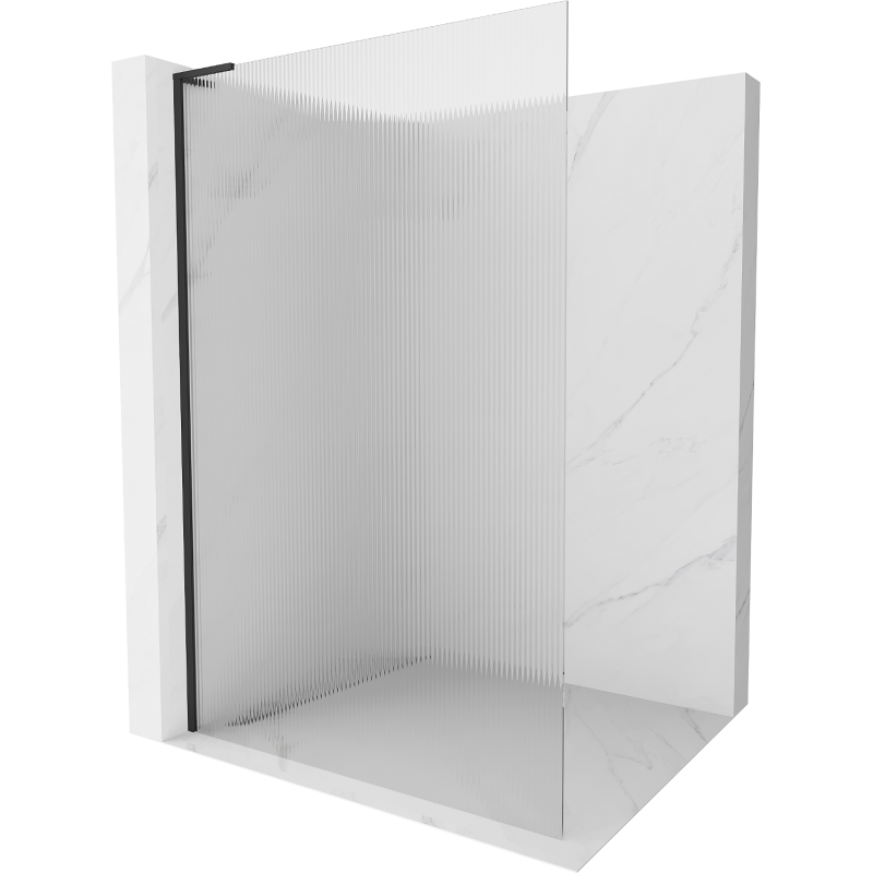 Mexen Kioto L Duschwand Walk-in 80 x 200 cm, Streifen, schwarz - 800-080-103-70-09