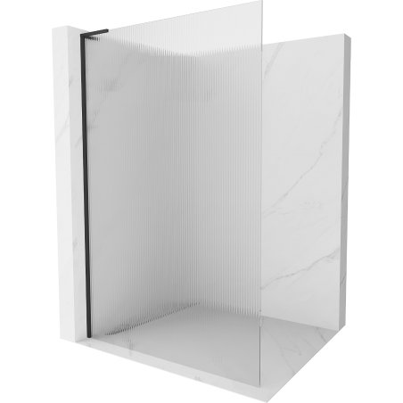 Mexen Kioto L Duschwand Walk-in 100 x 200 cm, Streifen, schwarz - 800-100-103-70-09