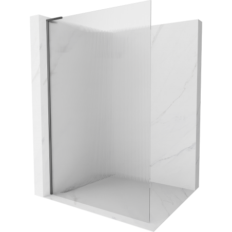 Mexen Kioto L Duschwand Walk-in 80 x 200 cm, Streifen, Gun Metal - 800-080-103-95-09