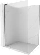Mexen Kioto L Duschwand Walk-in 90 x 200 cm, Streifen, Gun Metal - 800-090-103-95-09