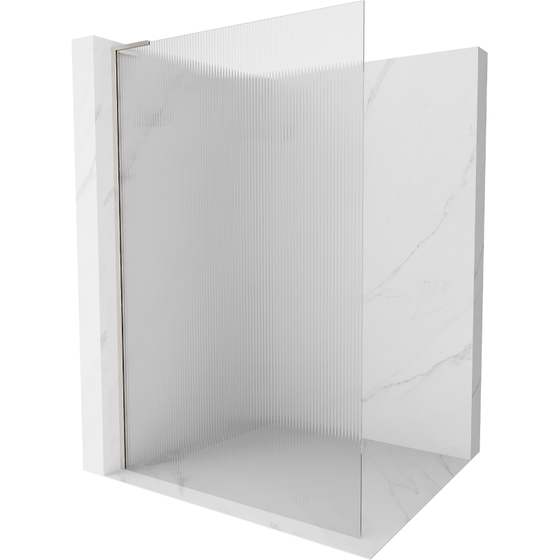 Mexen Kioto L Duschwand Walk-in 80 x 200 cm, Streifen, gebürsteter Nickel - 800-080-103-97-09