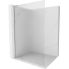 Mexen Kioto L Duschwand Walk-in 80 x 200 cm, Streifen, gebürsteter Nickel - 800-080-103-97-09