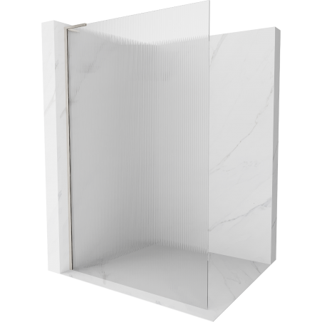 Mexen Kioto L Duschwand Walk-in 120 x 200 cm, Streifen, gebürsteter Nickel - 800-120-103-97-09