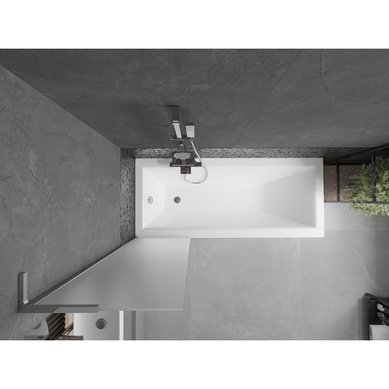 Mexen Next L Badewannenfaltwand 1-flügelig 50 x 150 cm, matt, chrom - 895-050-000-03-30-01