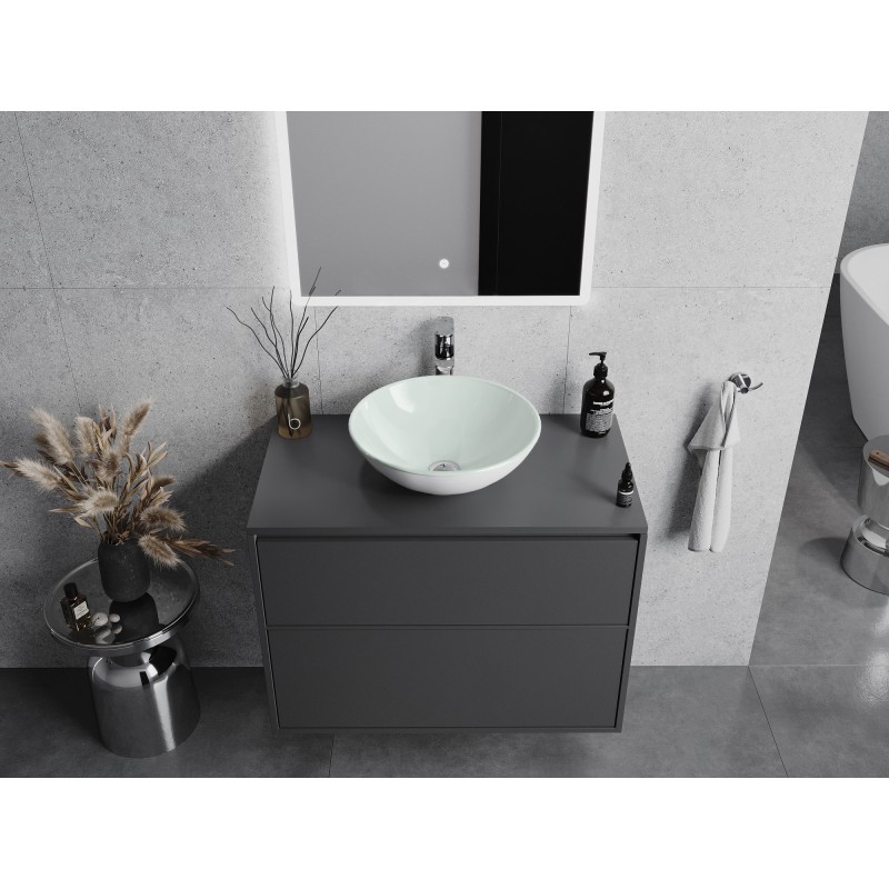 Mexen Mira Glaswaschbecken Aufsatzwaschbecken 42 x 42 cm, weiß - 24124230