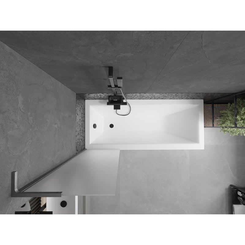Mexen Next L Badewannenabtrennung 1-flügelig 50 x 150 cm, matt, gebürstetes Gun Gray - 895-050-000-03-30-66