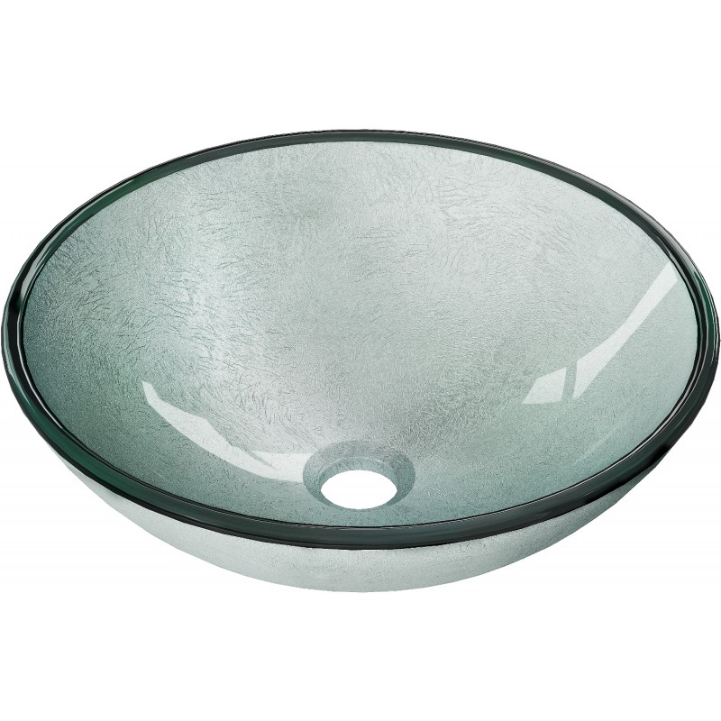 Mexen Mira Glas Aufsatzwaschbecken 42 x 42 cm, silber - 24124211