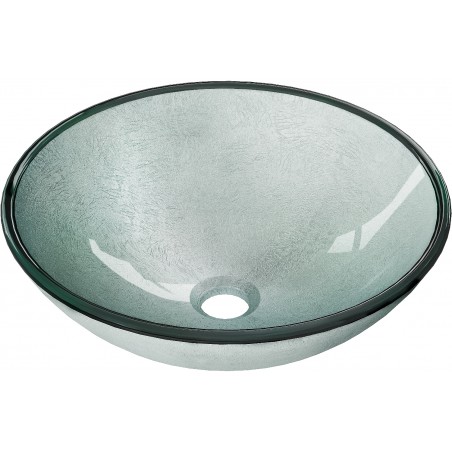 Mexen Mira Glas Aufsatzwaschbecken 42 x 42 cm, silber - 24124211