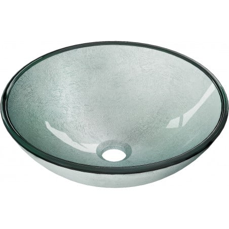 Mexen Mira gläsernes Aufsatzwaschbecken 42 x 42 cm, silber - 24124211