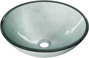 Mexen Mira Glas Aufsatzwaschbecken 42 x 42 cm, silber - 24124211