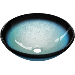 Mexen Mira Aufsatzwaschbecken aus Glas 42 x 42 cm, Blau - 24124247